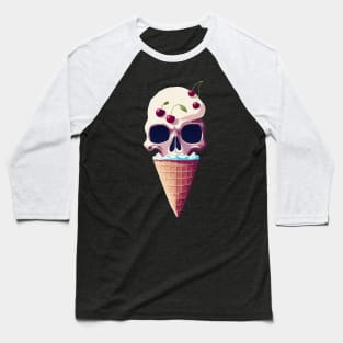 Cool Ice Cream Skull T-Shirt Baseball T-Shirt